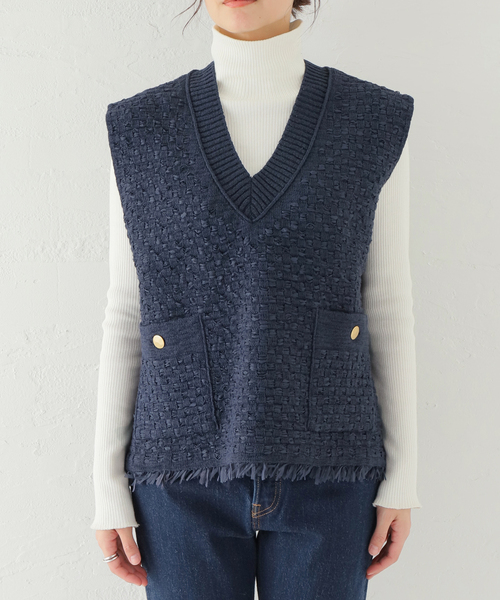 IENA（イエナ）の「ツイードニットベスト（ニット/セーター）」 - WEAR