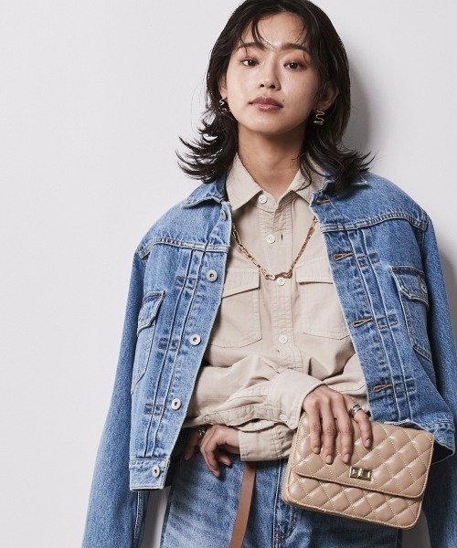 綿100％ヴィンテージ風デニムジャケット ＜大きいサイズ有＞シック