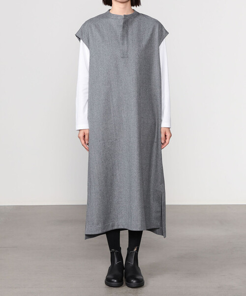 LE GLAZIK | ウールフランネル オーバーシャツワンピース WOMEN