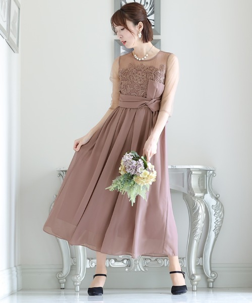 セール】ワイドパンツフォーマルロング丈&ハイウエストオールインワン