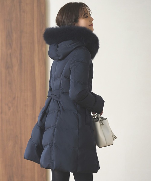 フォックスファーバッスルスタイルダウンコート ｜ レディース