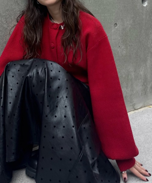 DOT FLOCKY LEATHER SKIRT（スカート）｜Ameri（アメリ）の