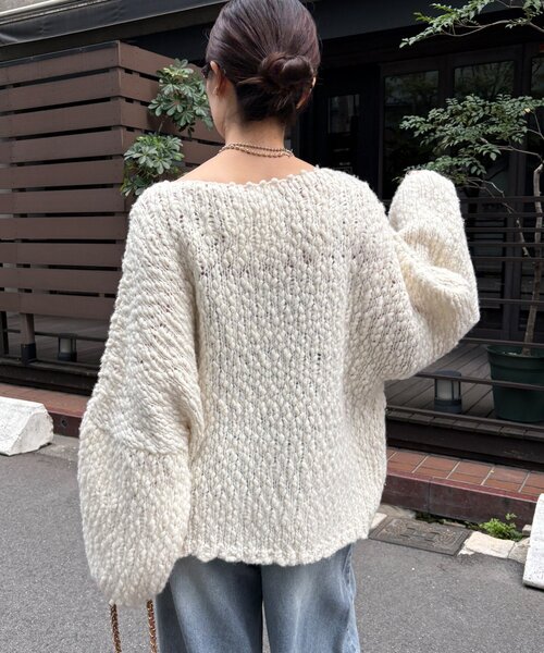 セール】ウールスラブロービングニット（ニット/セーター）｜DouDou