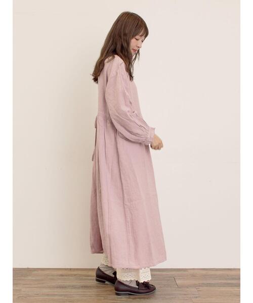 セール】【Cross×Linen】フリルワンピース《S/Mサイズ》（ワンピース