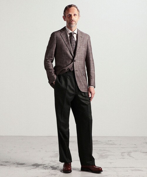 セール】ウールシルクカシミヤ シングル2Bテーラードジャケット Loro