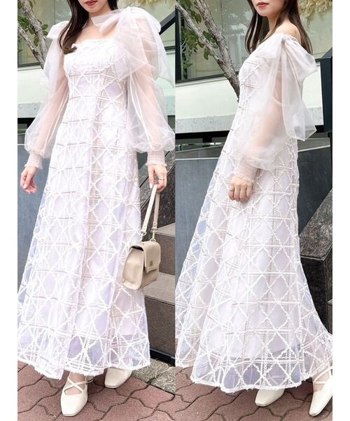 dazzlin（ダズリン）の「レースリボンオフショルドレス（ワンピース