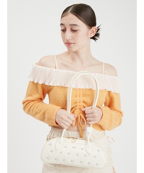 FURFUR（ファーファー）の「パールドットワイドボストンバッグ