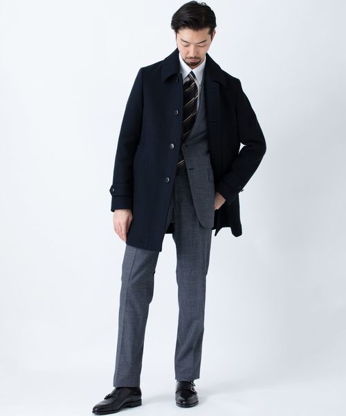 SHIPS（シップス）の「SD: ウール カーコート(ネイビー)（ステンカラー