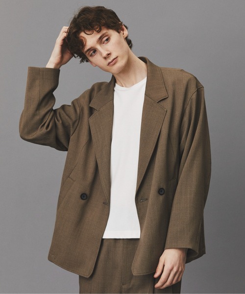 セットアップ対応〉AQUA WOOLカルゼダブルジャケット /テーラード
