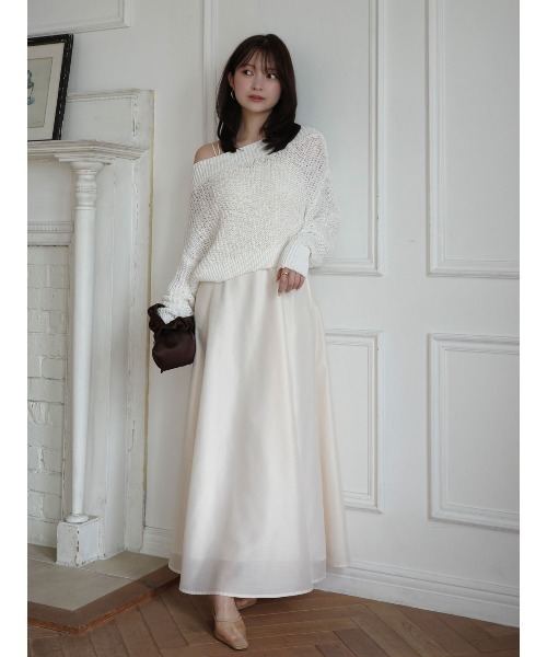 ニットレイヤードキャミワンピース（ワンピース）｜anuans（ア