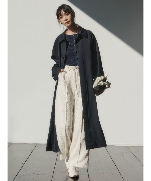 ウールステンカラーロングコート（ステンカラーコート）｜anuans（ア