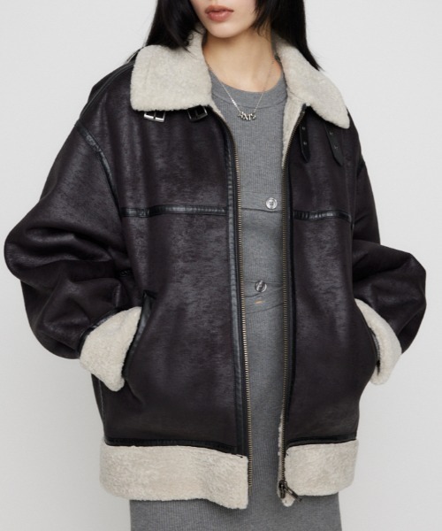 セール】VINTAGE OVER FAUX ムートン（ムートンコート）｜LAGUA GEM