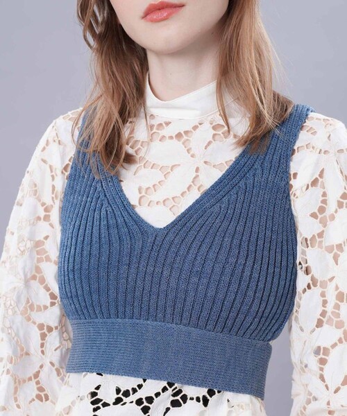 FUMIE=TANAKA/フミエタナカ】リボンニットビスチェ（タンクトップ