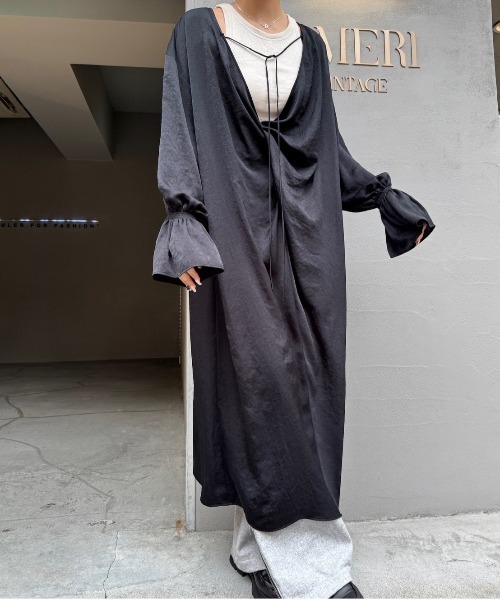 セール】KNOT DRAPE SLOW DRESS（ワンピース）｜Ameri（アメリ）の