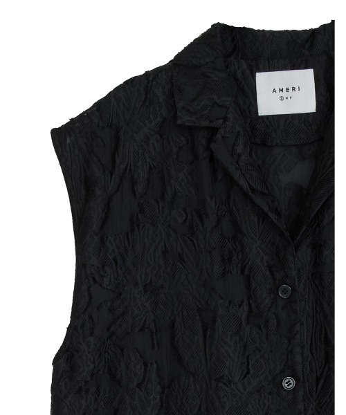 Ameri（アメリ）の「SHEER JACQUARD TAILORED ROMPERS（つなぎ