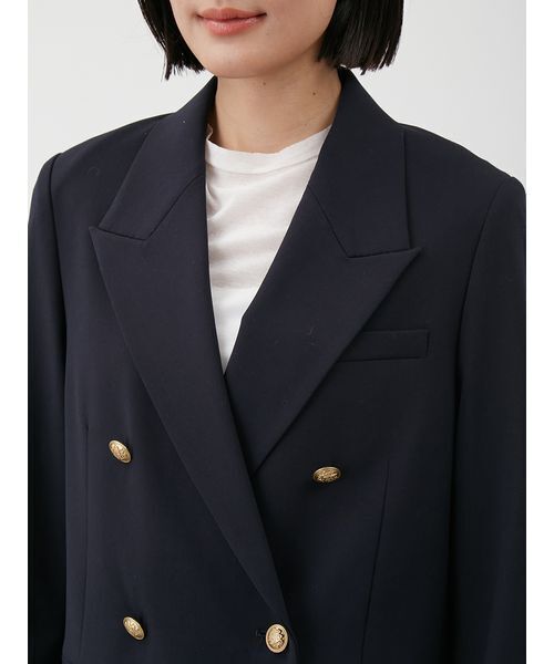 金釦ダブルブレストロングブレザー（テーラードジャケット）｜Mila