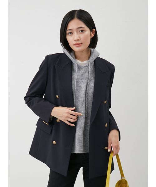 金釦ダブルブレストロングブレザー（テーラードジャケット）｜Mila