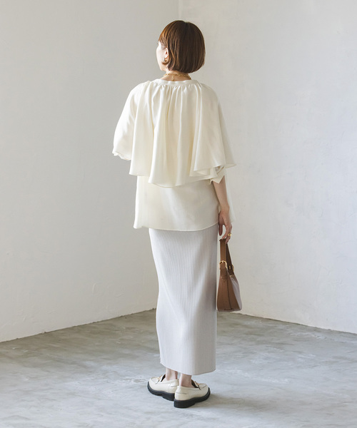 Noble（ノーブル）の「シルキークロスケープブラウス（シャツ/ブラウス