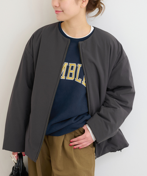 パフィーノーカラーサイドジップブルゾン（その他アウター）｜JOURNAL