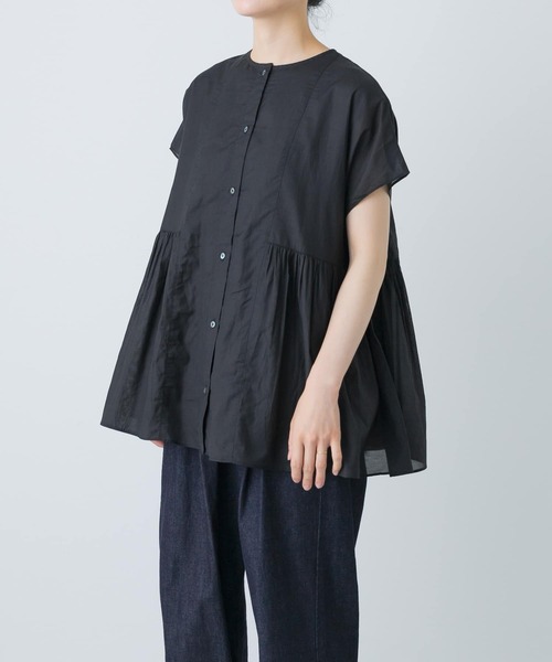 かぐれ（カグレ）の「レーヨンコットン2WAYブラウス（シャツ/ブラウス
