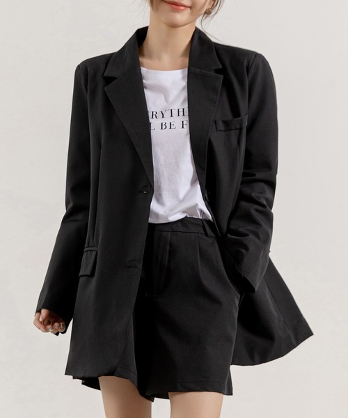 セール】【セットアップ】長袖韓国っぽカジュアルジャケット+