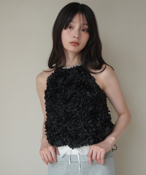 セール】ボリュームフラワーモチーフアメスリトップス（その他トップス