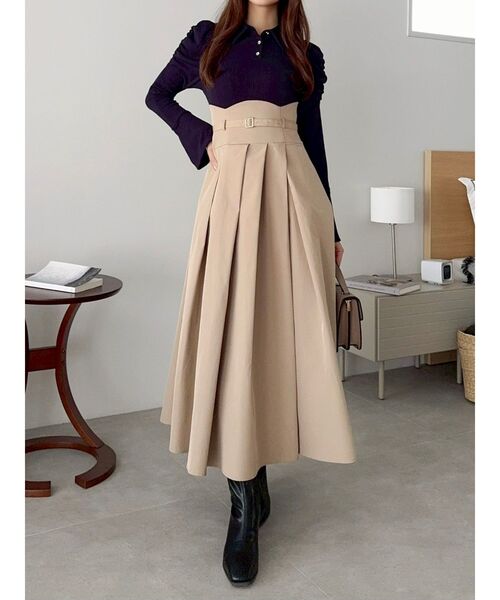 シャツカラーコルセットタックワンピース（ワンピース）｜dazzlin