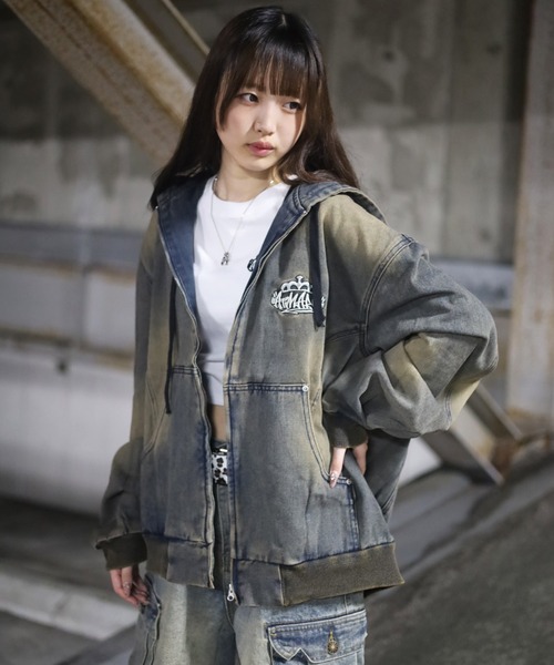 セール】《2サイズ展開 / UNISEX 》ATMARKクラウンロゴデニム