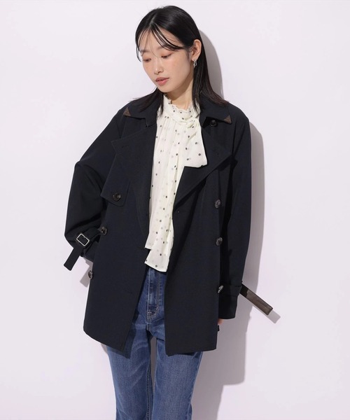 レザー切り替えミドルトレンチ（ダウンジャケット/コート）｜Mystrada