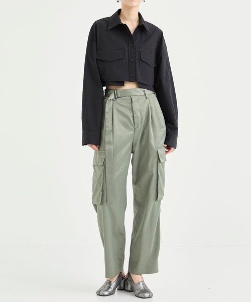 セール】【08sircus/08サーカス】Satin belted cargo pants（カーゴ