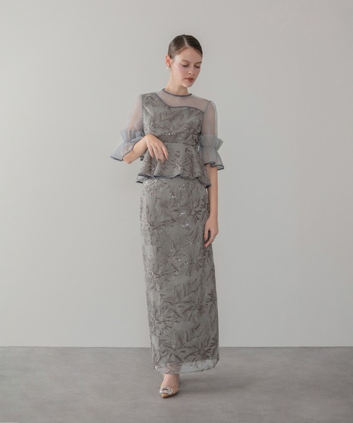 Leja（レジャ）の「【LEJA】アシンメトリーシアーフラワースパンコール