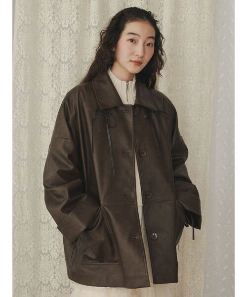 merry jenny（メリージェニー）の「ribbon Vintage like ｵｰﾊﾞｰｼﾞｬｹｯﾄ