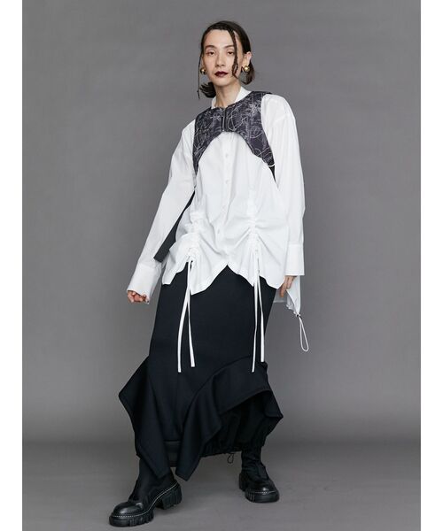 UN3D.（アンスリード）の「HEM GATHER SH / ヘムギャザーシャツ