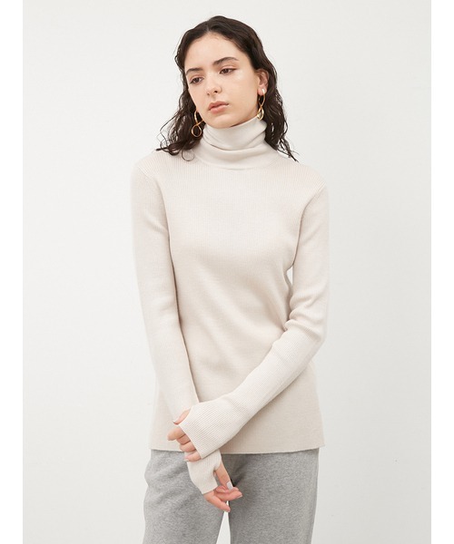 Mila Owen（ミラオーウェン）の「タートルネックリブニットトップス