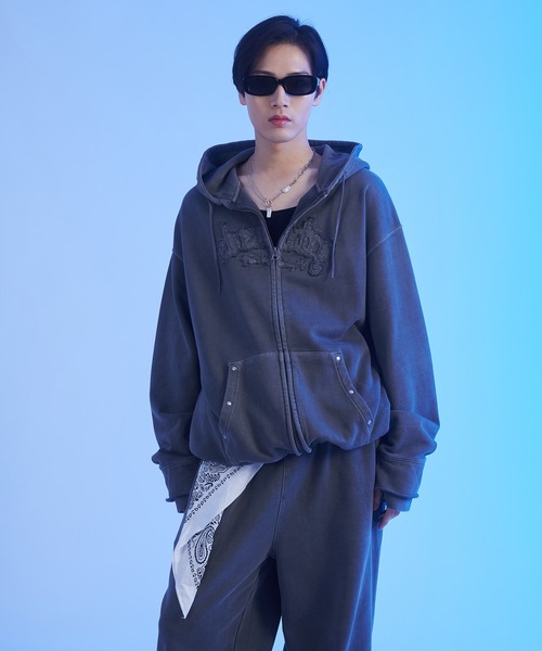 セール】ピグメント加工ジップパーカー 【SETUP着用可能】（パーカー