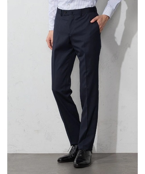 ベスト付き】スリーピーススーツ シャドウストライプ ネイビー（スーツ