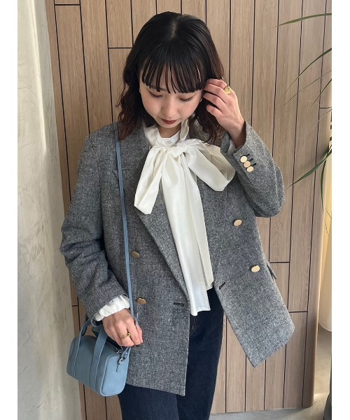 Mila Owen（ミラオーウェン）の「金釦ダブルブレストツイードブレザー