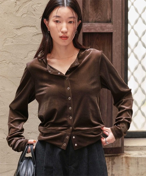 シアーベロアカーディガン（カーディガン/ボレロ）｜titivate