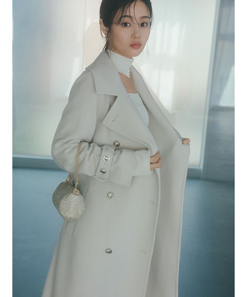 セール】ウールカシミヤスタンドカラーコート（チェスターコート