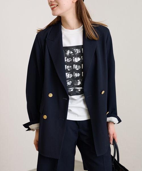 FRAMeWORK 2025フレームワーク ダブルジャケット 黒 テーラード