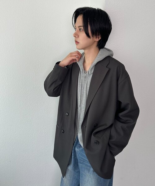 セール】【ユニセックス】Wブレストオーバージャケット（テーラード