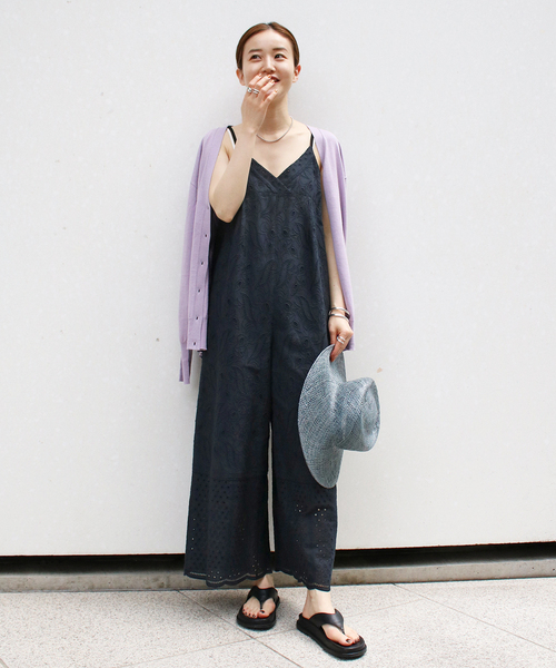 IENAレースオールインワンブラック38