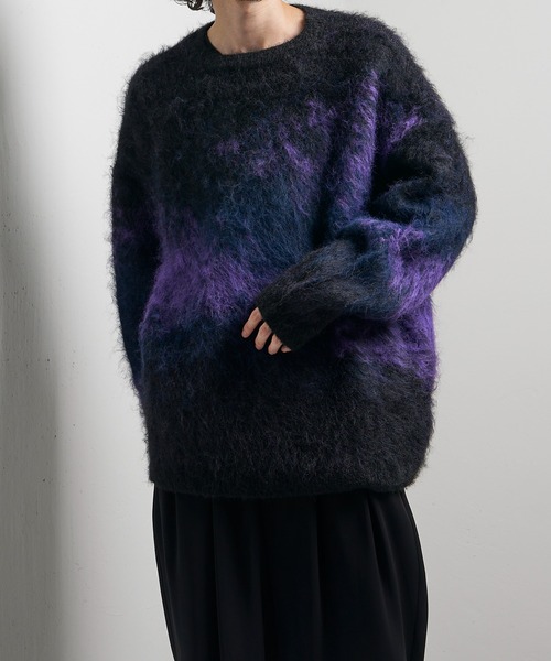 Lui's（ルイス）の「グラデーションシャギークルーネックニット