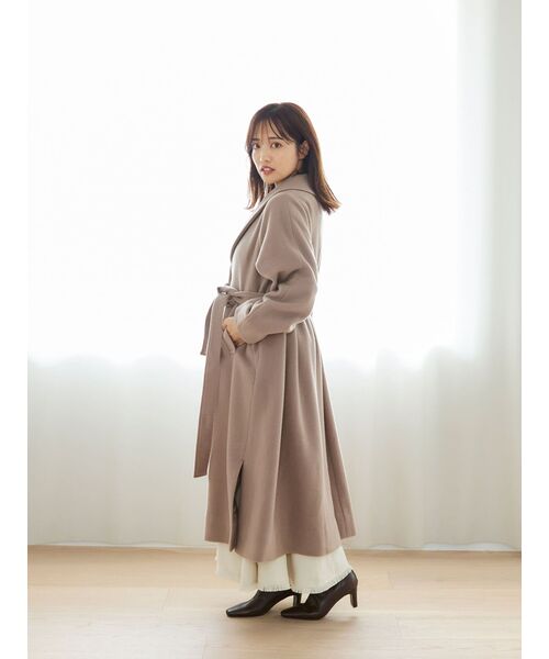 COHINA（コヒナ）の「ショールカラーバックタックフレアコート【低身長