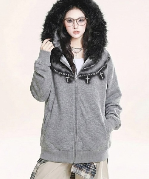 lilful（リルフル）の「Y2K クロスネックレスデザイン ファージップ