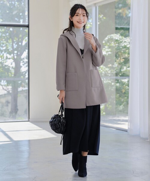 セール】ダブルフェイスニットロングコート（ダウンジャケット/コート