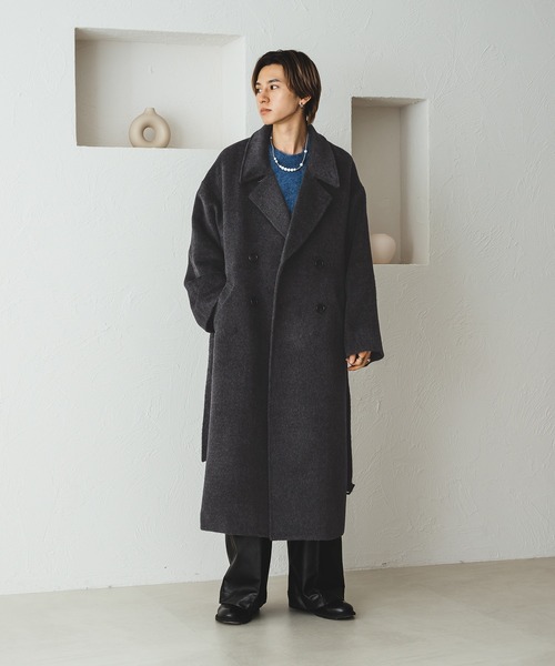 selle glant（セレグランテ）の「DOUBLE BRESTED SHAGGY MUFFLER COAT