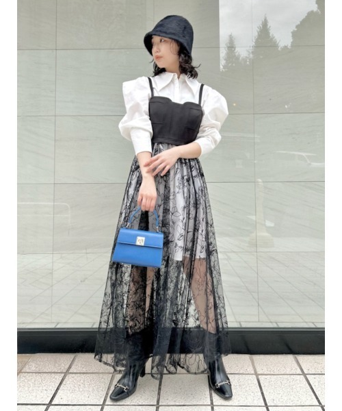 LILY BROWN（リリーブラウン）の「シャツコンビワンピース（ワンピース