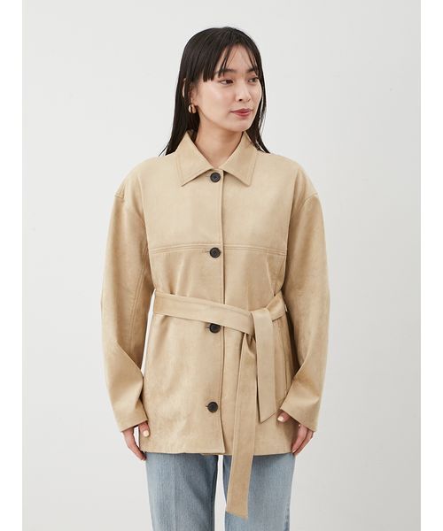 セール】ステンカラーリサイクスウェードライクブルゾン（ブルゾン