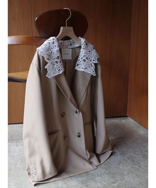 セール】レースデタッチドカラージャケット（テーラードジャケット